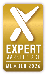 Gold Expert Marketplace Member 2026 badge with a white X logo on a brown-gold background, indicating member status.